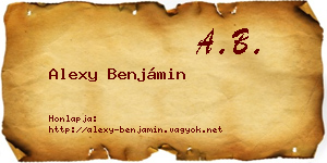 Alexy Benjámin névjegykártya